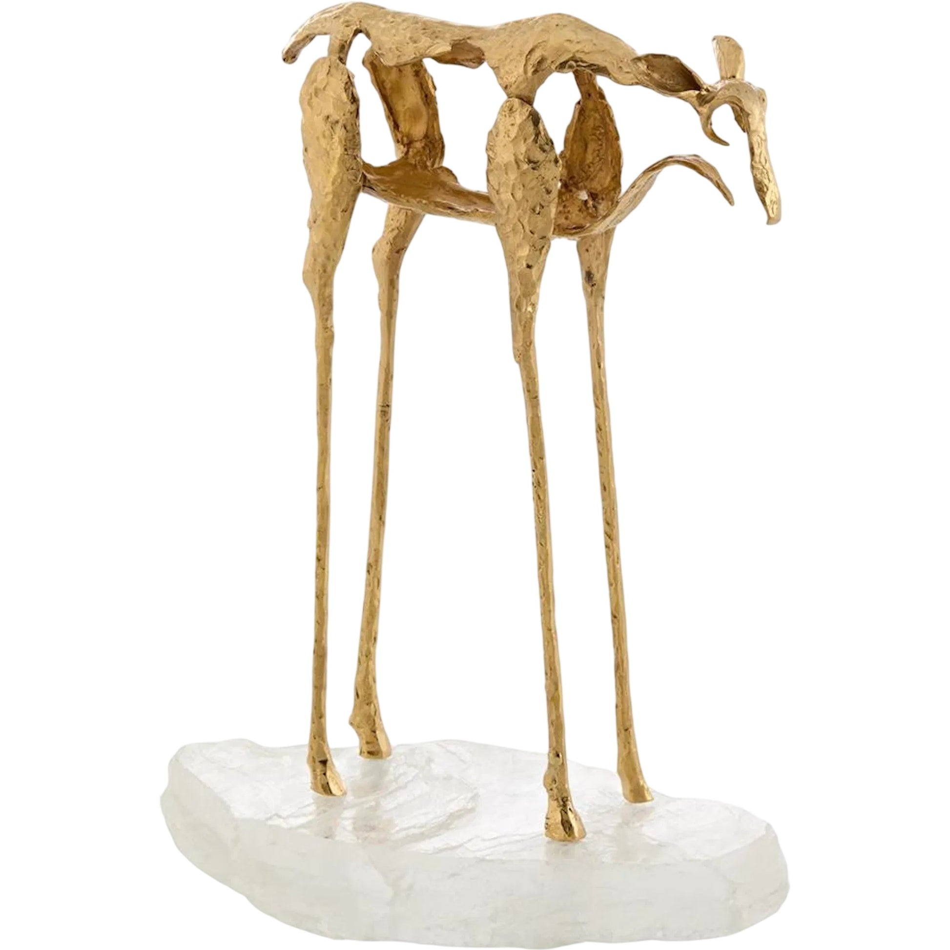 Abstract Moose Sculpture on Selenite II by John-Richard. Made from unique in a unique style.