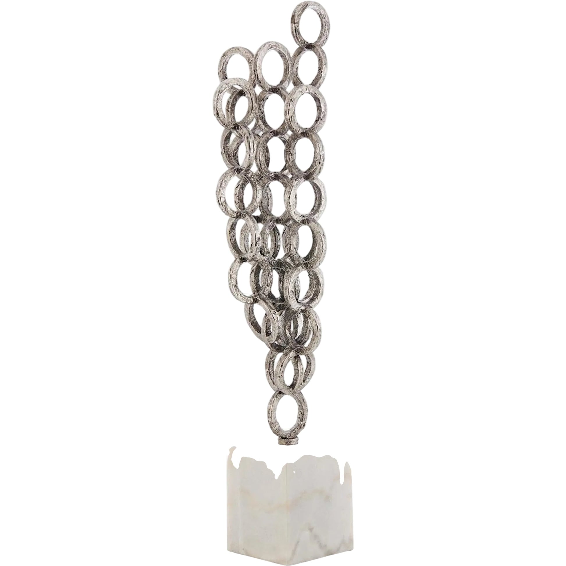 Iron Chain Sculpture on Marble by John-Richard. Made from unique in a unique style.