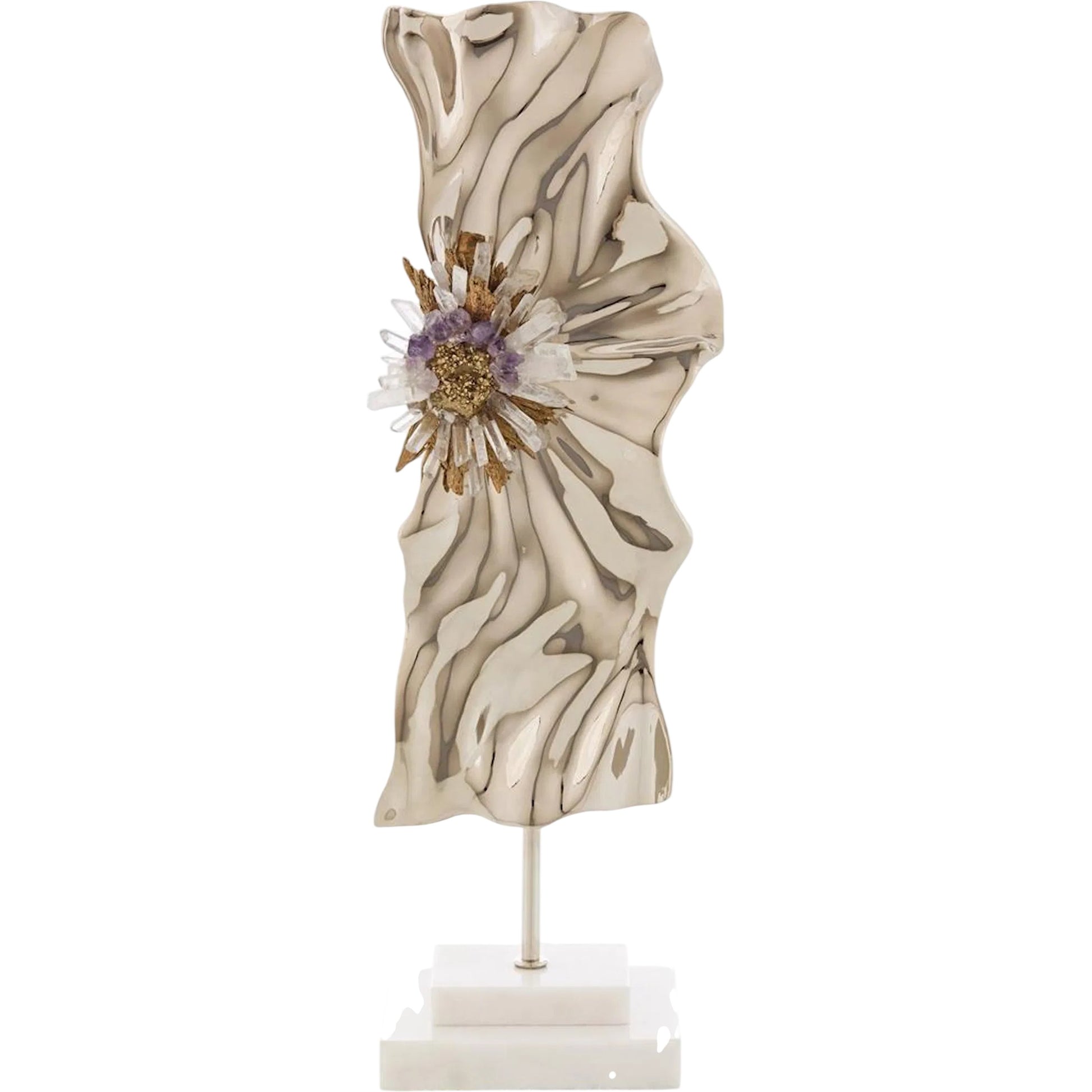 Abstract Ore Sculpture on Marble by John-Richard. Made from unique in a unique style.