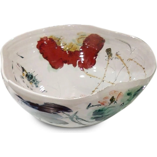Curled-Rim Porcelain Bowl by John-Richard in green. Made from unique in a eclectic & global style.