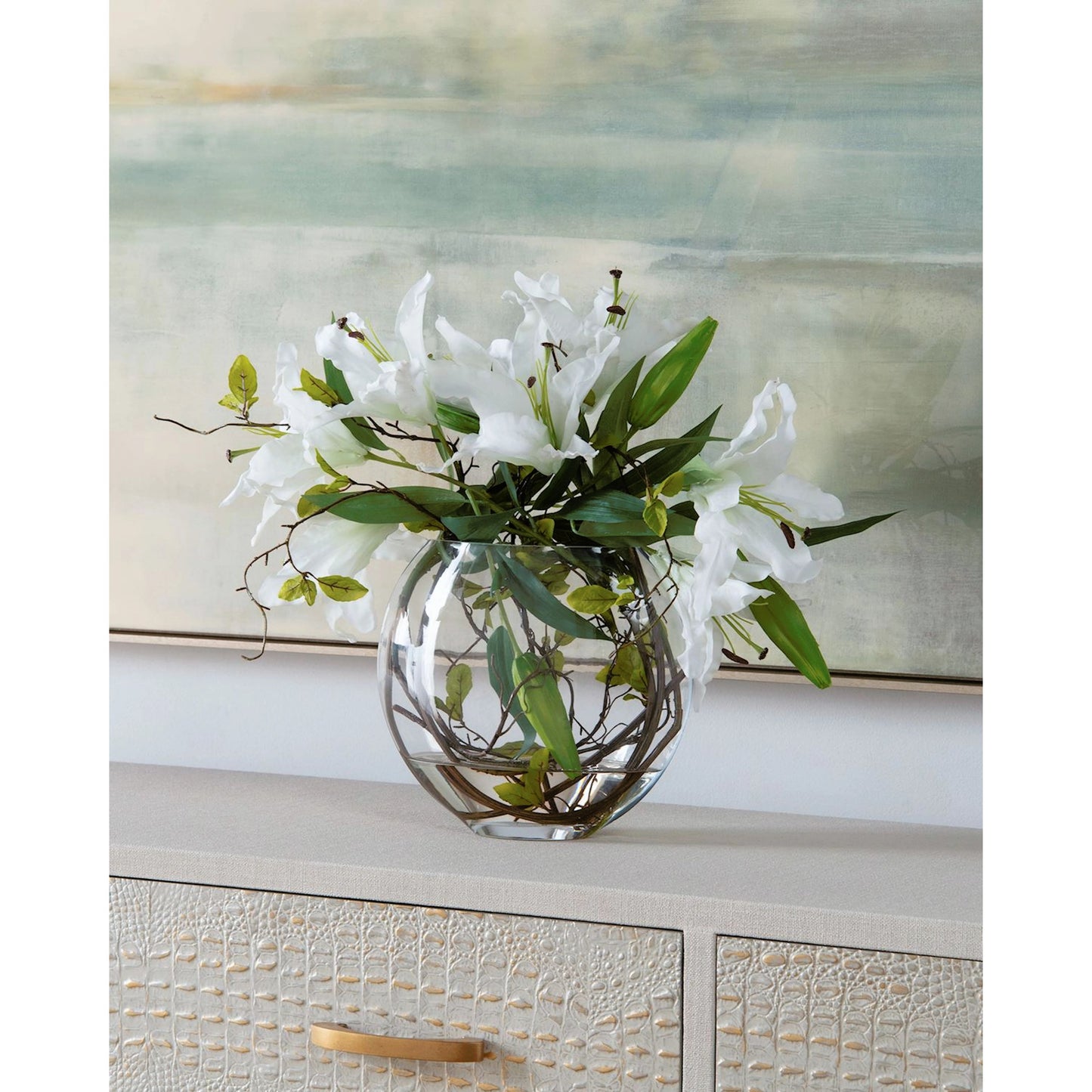 002 SR-885020 | Lifestyle | Sweet Lilies by John-Richard in clear. Made from unique in a transitional style.
