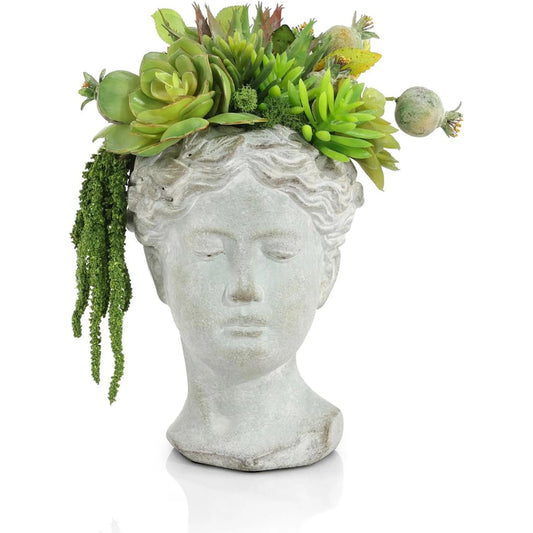 Grecian Head Vase by John-Richard in white. Made from unique in a unique style.