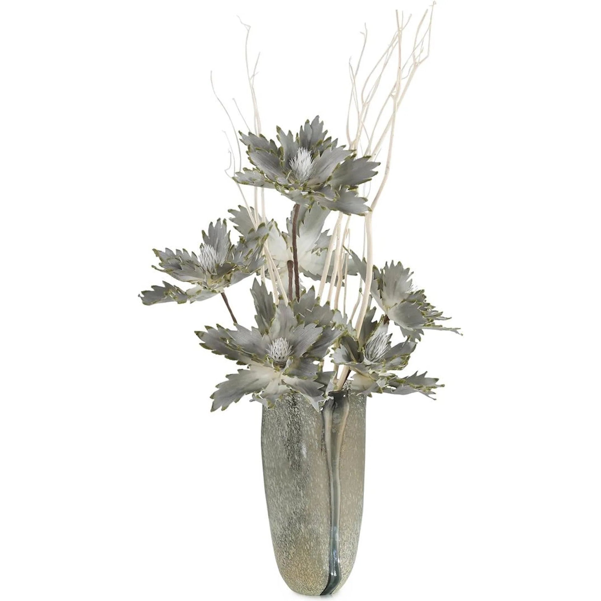Seaglass Florals by John-Richard in gray. Made from unique in a transitional style.
