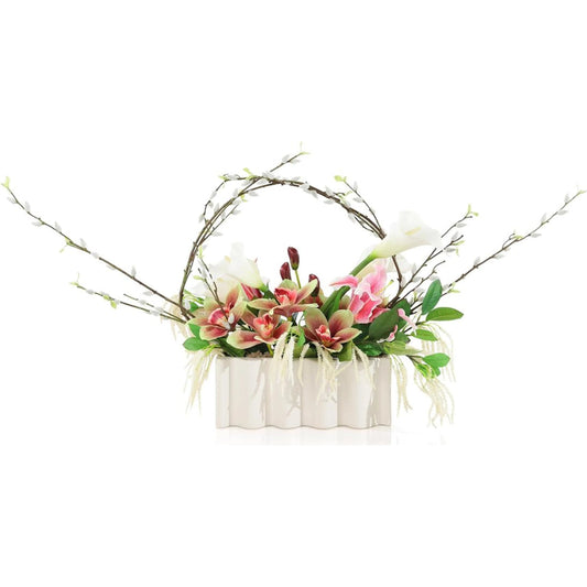 Willows and Lilies by John-Richard in white. Made from unique in a unique style.