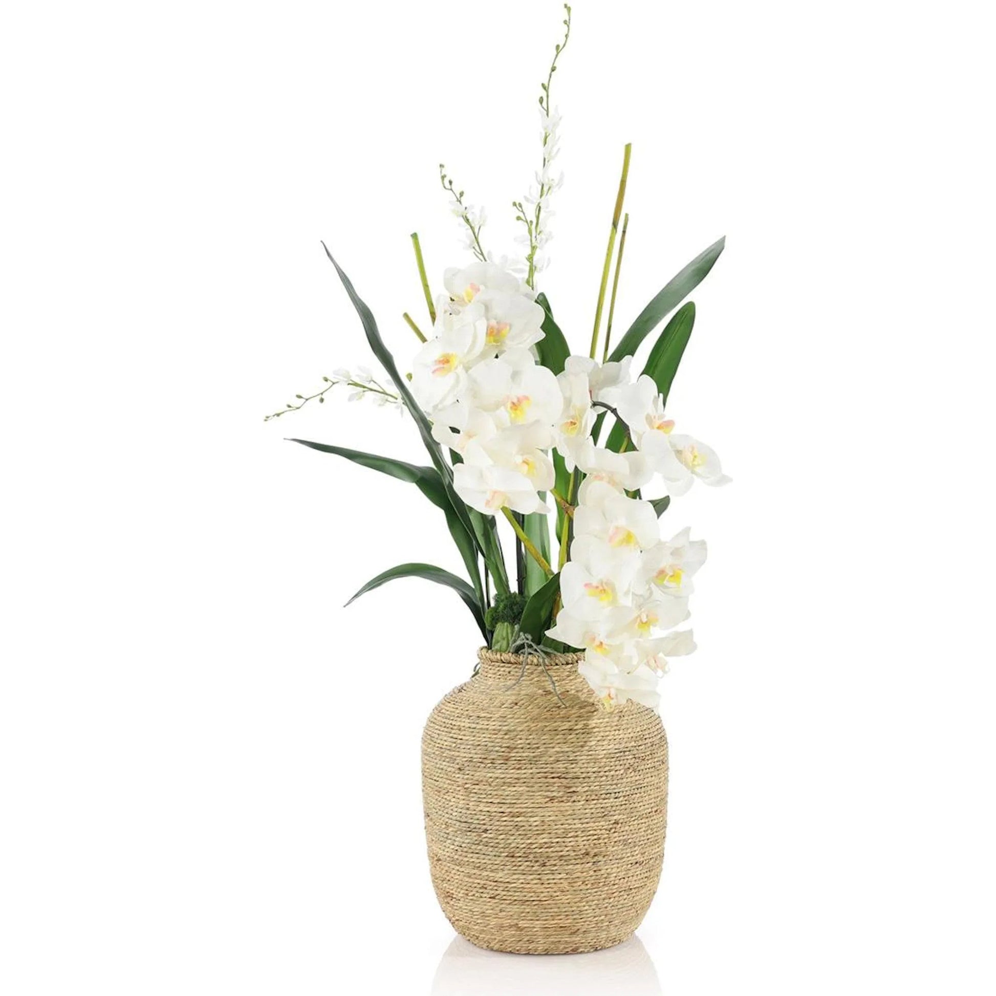 Tahitian Orchids by John-Richard in white. Made from unique in a rustic style.