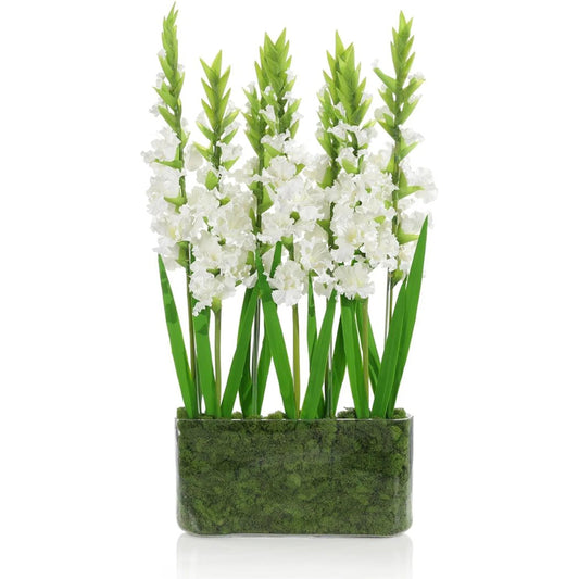 Gladiola Garden by John-Richard in white. Made from unique in a unique style.