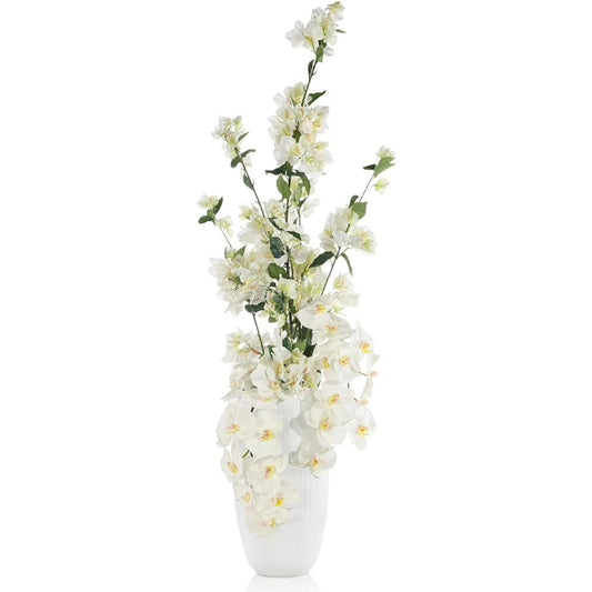 Snowy Bougainvillea and Orchids by John-Richard in white. Made from unique in a unique style.