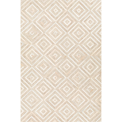 Jardin JRD-2300 Rug by Surya in light gray, light beige, oatmeal, medium gray, dark brown. Made from 60% wool, 40% leather in a unique style.