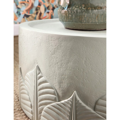 Commerce and Market Amelia Round Cocktail Table by Hooker Furniture in white plaster. Made from wood, resin in a modern style.