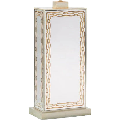 Egolmise Table Lamp by John-Richard in champagne, gold and champagne, gold, nickel, white. Made from nickel in a transitional style.