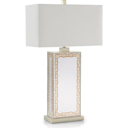 Egolmise Table Lamp by John-Richard in champagne, gold and champagne, gold, nickel, white. Made from nickel in a transitional style.