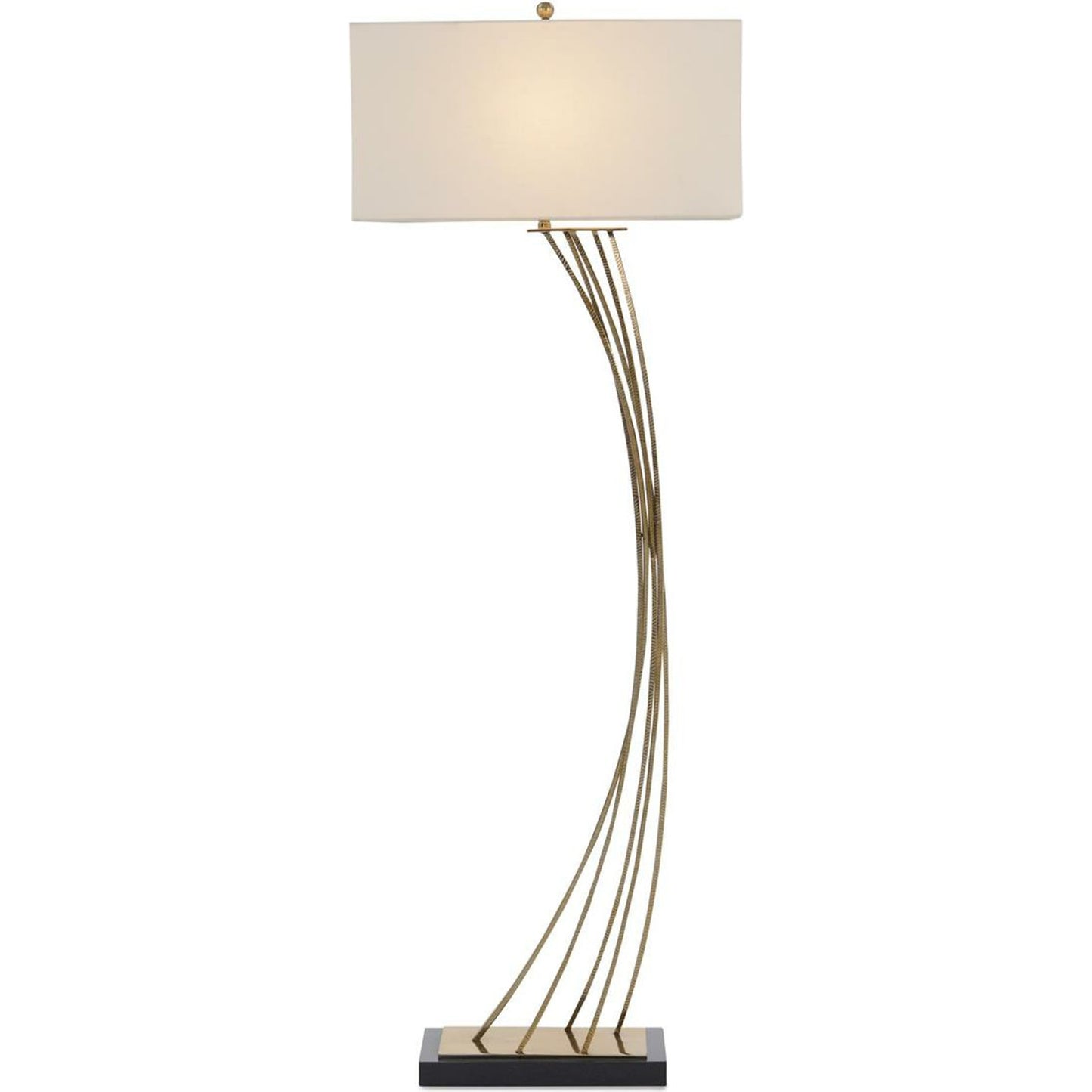 000 SR-914952 | Primary Silo | Cambered Brass Floor Lamp by John-Richard in amber, brass, red and black, brass, white. Made from brass, cotton in a modern style.