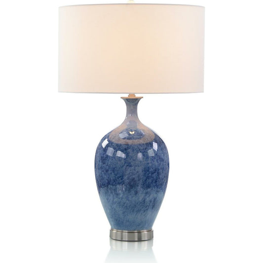 Cerulean Table Lamp by John-Richard in blue, nickel and brushed nickel. Made from glass, metal, nickel in a transitional style.