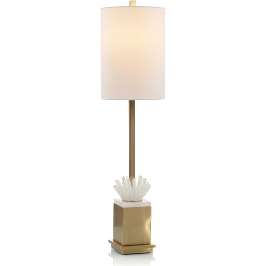 Selenite Buffet Lamp by John-Richard in bronze and coffee bronze. Made from bronze, crystal in a transitional style.