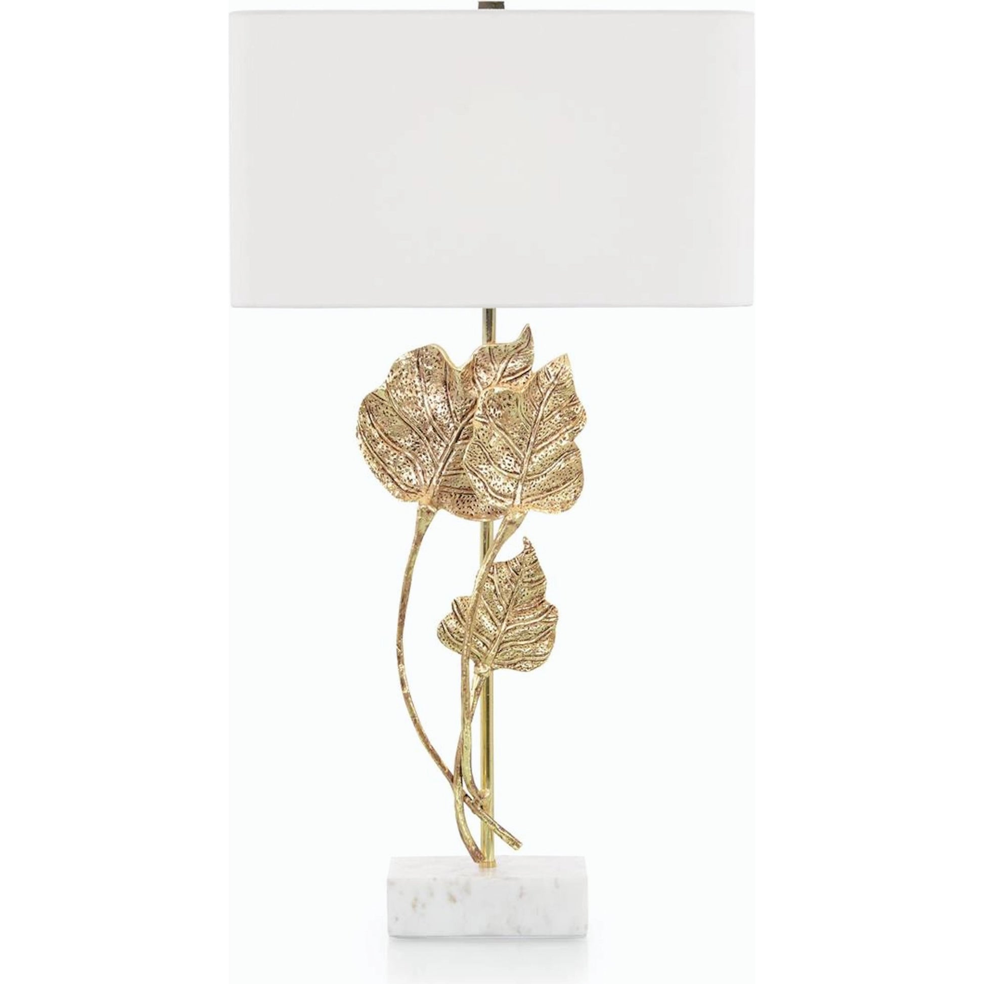 Leaf Table Lamp by John-Richard in gold and antique gold. Made from brass in a transitional style.