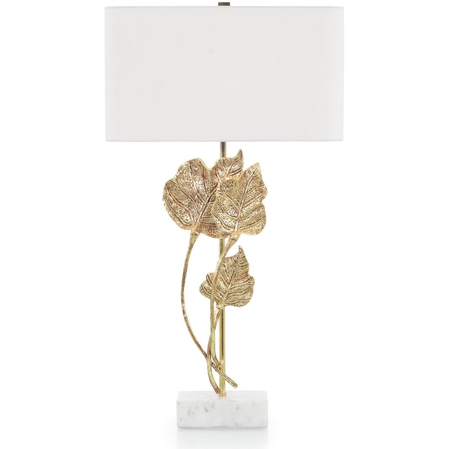 001 SI-1756729 | Primary Silo | Leaf Table Lamp by John-Richard in gold and antique gold. Made from brass in a transitional style.