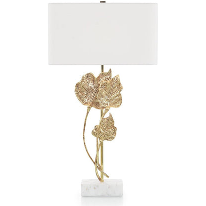 Leaf Table Lamp by John-Richard in gold and antique gold. Made from brass in a transitional style.