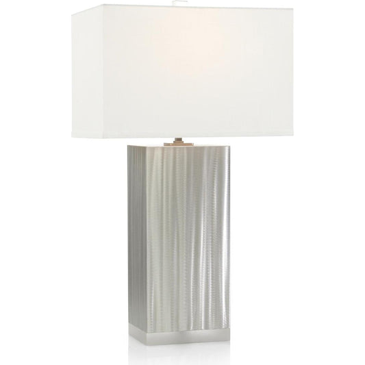 Spiral Silver Table Lamp by John-Richard in silver, stainless steel and silver. Made from steel in a transitional style.