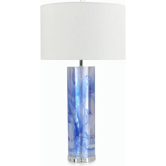 001 SI-1989383 | Primary Silo | Cylinder Blue & Clear Resin Table Lamp by John-Richard in blue, clear. Made from unique in a unique style.