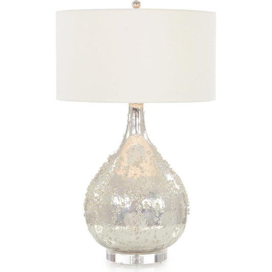 Silver Glass Table Lamp by John-Richard in silver and silver. Made from glass in a transitional style.