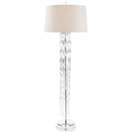 Marquise Floor Lamp by John-Richard in silver. Made from crystal in a transitional style.