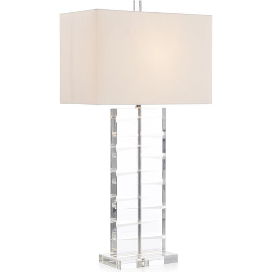 Cut Crystal Table Lamp by John-Richard in clear. Made from crystal in a transitional style.