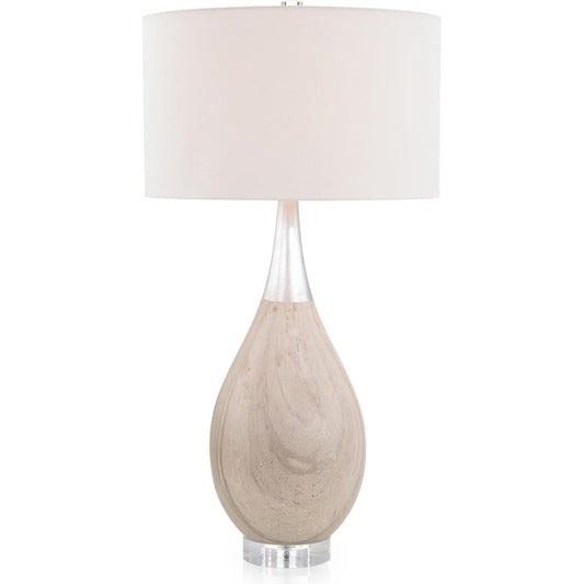 Origin Table Lamp by John-Richard in travertine. Made from unique in a coastal style.