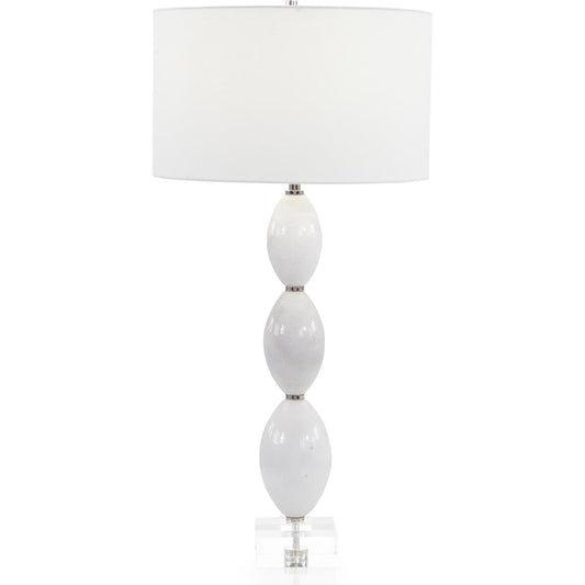 Marble Table Lamp by John-Richard in polished nickel. Made from unique in a transitional style.