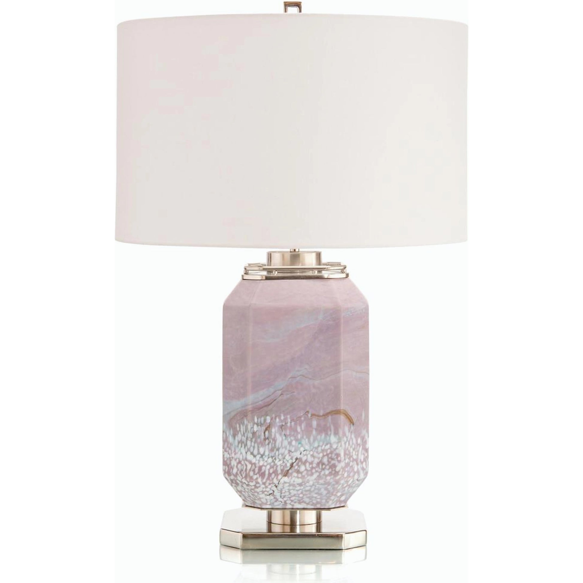 Marbled Mauve Table Lamp by John-Richard in mauve. Made from unique in a coastal style.