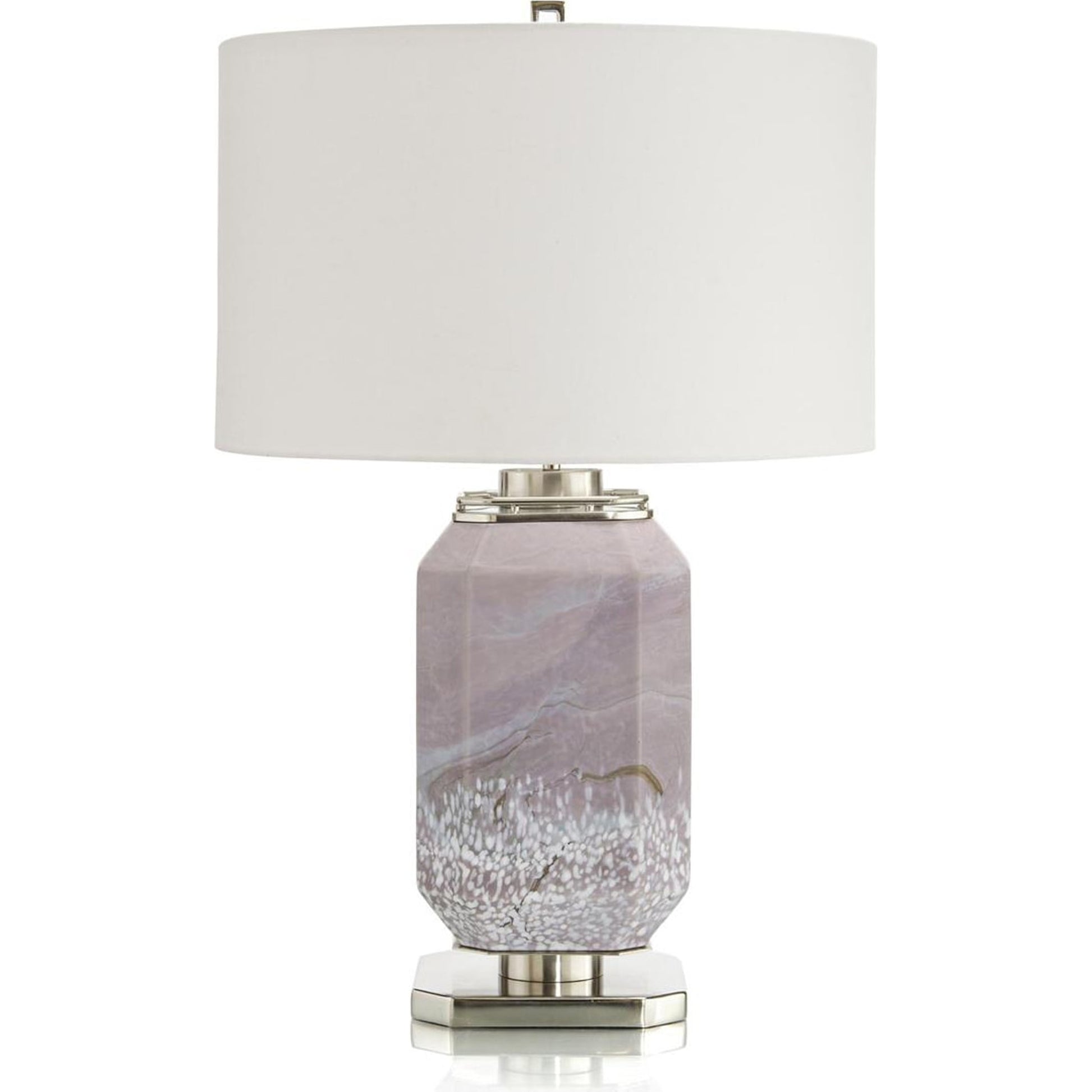 Marbled Mauve Table Lamp by John-Richard in mauve. Made from unique in a coastal style.