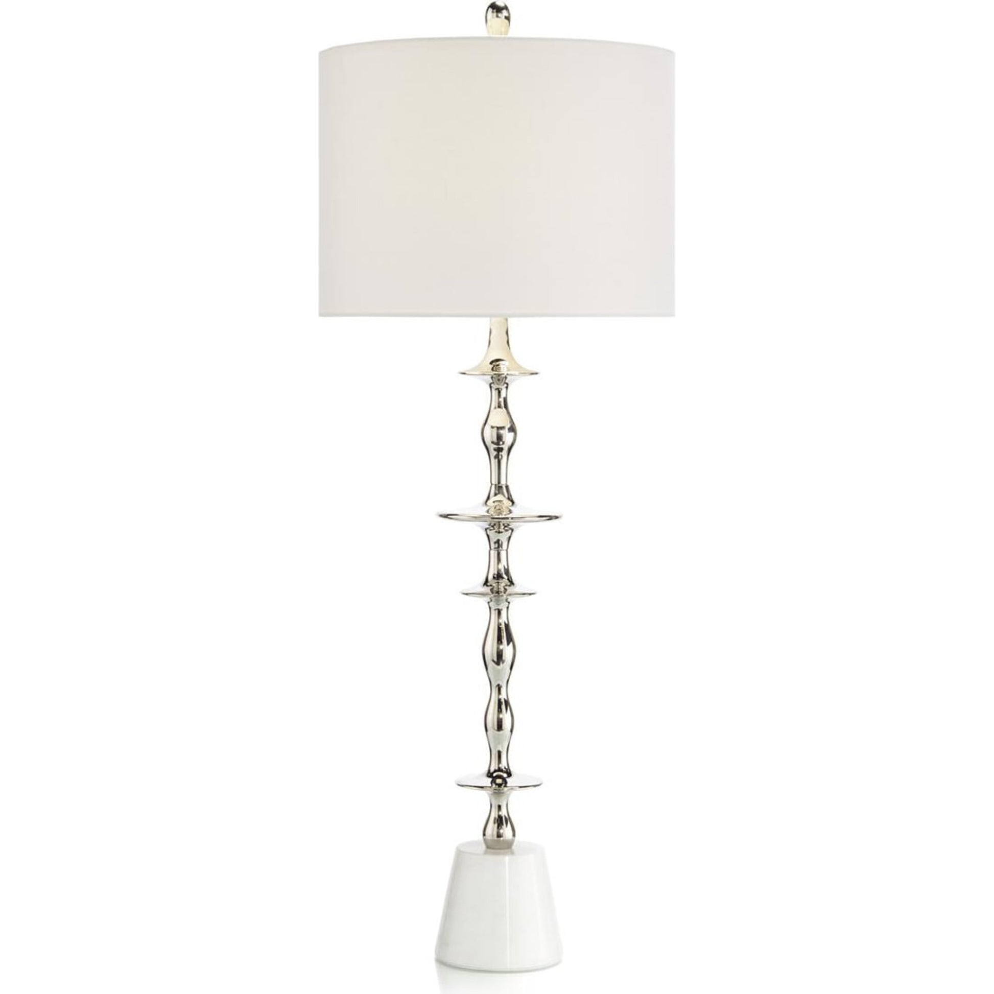 Polished Nickel Buffet Lamp by John-Richard in nickel and polished nickel. Made from nickel in a transitional style.