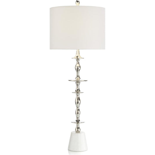 Polished Nickel Buffet Lamp by John-Richard in nickel and polished nickel. Made from nickel in a transitional style.