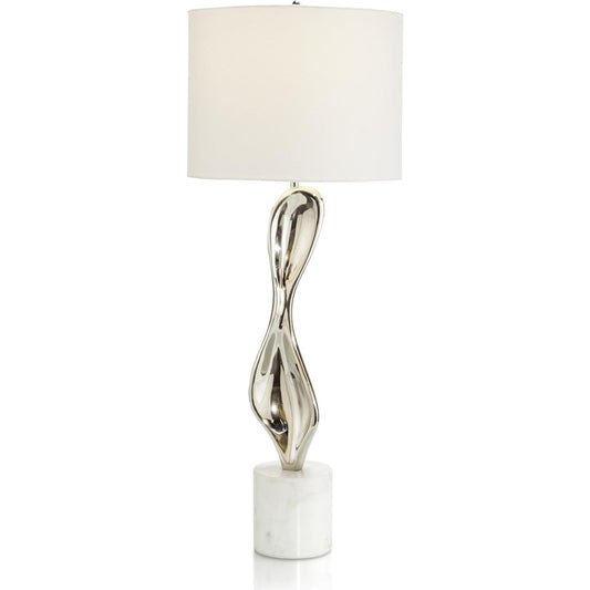 Dancing Pod Table Lamp by John-Richard in polished nickel. Made from unique in a modern style.