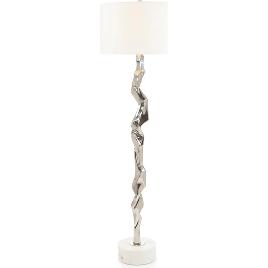 Polished Nickel Geometric Floor Lamp by John-Richard in polished nickel. Made from unique in a modern style.