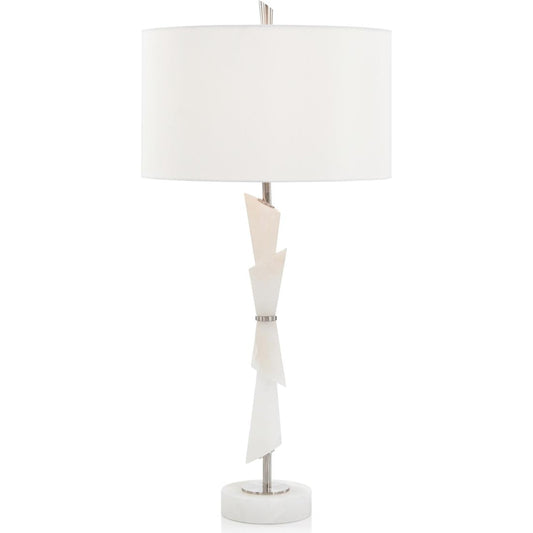 Bessa Table Lamp by John-Richard in alabaster. Made from unique in a transitional style.