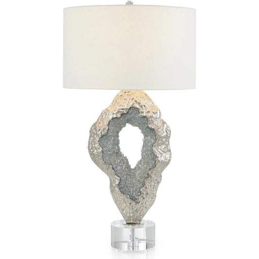 Lapidary Lamp by John-Richard in sea blue and nickel. Made from unique in a modern style.