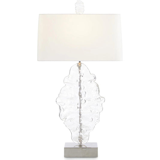 Molten Bubble Glass Table Lamp by John-Richard in clear, polished nickel. Made from unique in a unique style.