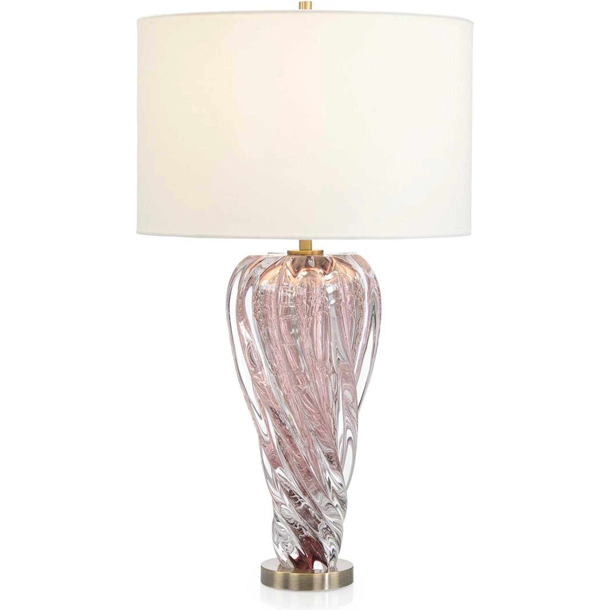 Rose Art Glass Table Lamp by John-Richard in rose pink. Made from unique in a modern style.