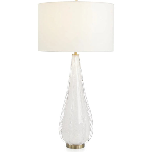 Artic White Art Glass Table Lamp by John-Richard in artic white. Made from unique in a modern style.