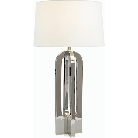 Tall Castellina Table Lamp by John-Richard in silver. Made from unique in a modern style.