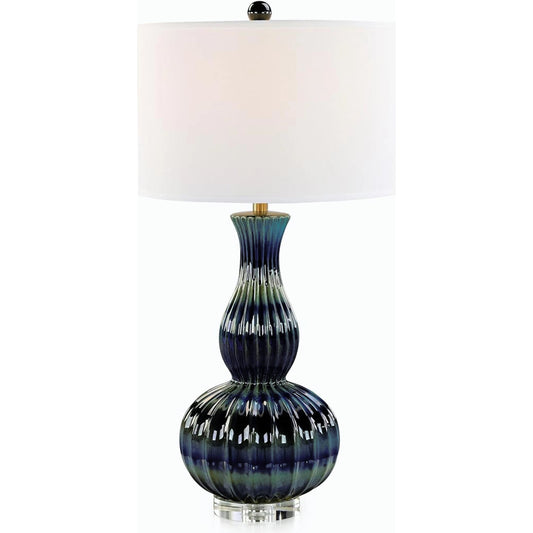 Genevieve Table Lamp by John-Richard in blue. Made from unique in a modern style.