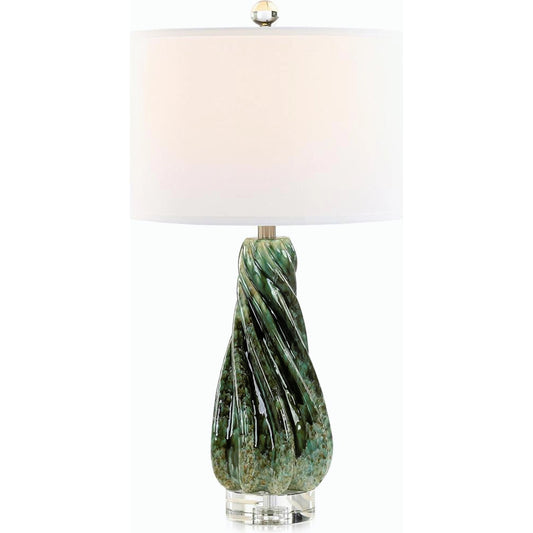 Emerald Spiral Table Lamp by John-Richard. Made from unique in a modern style.