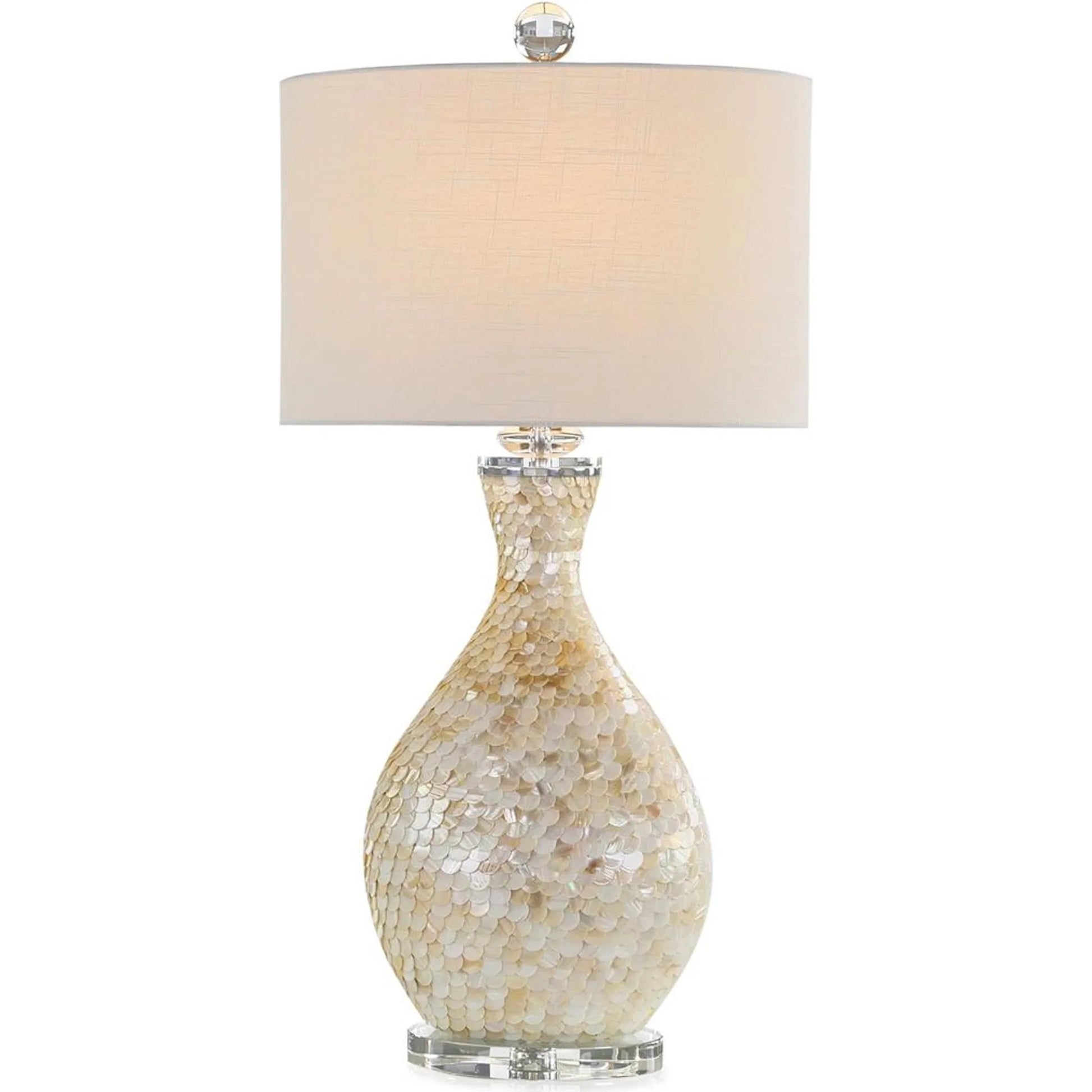Palawan Table Lamp by John-Richard in mother of pearl, polished nickel. Made from unique in a modern style.
