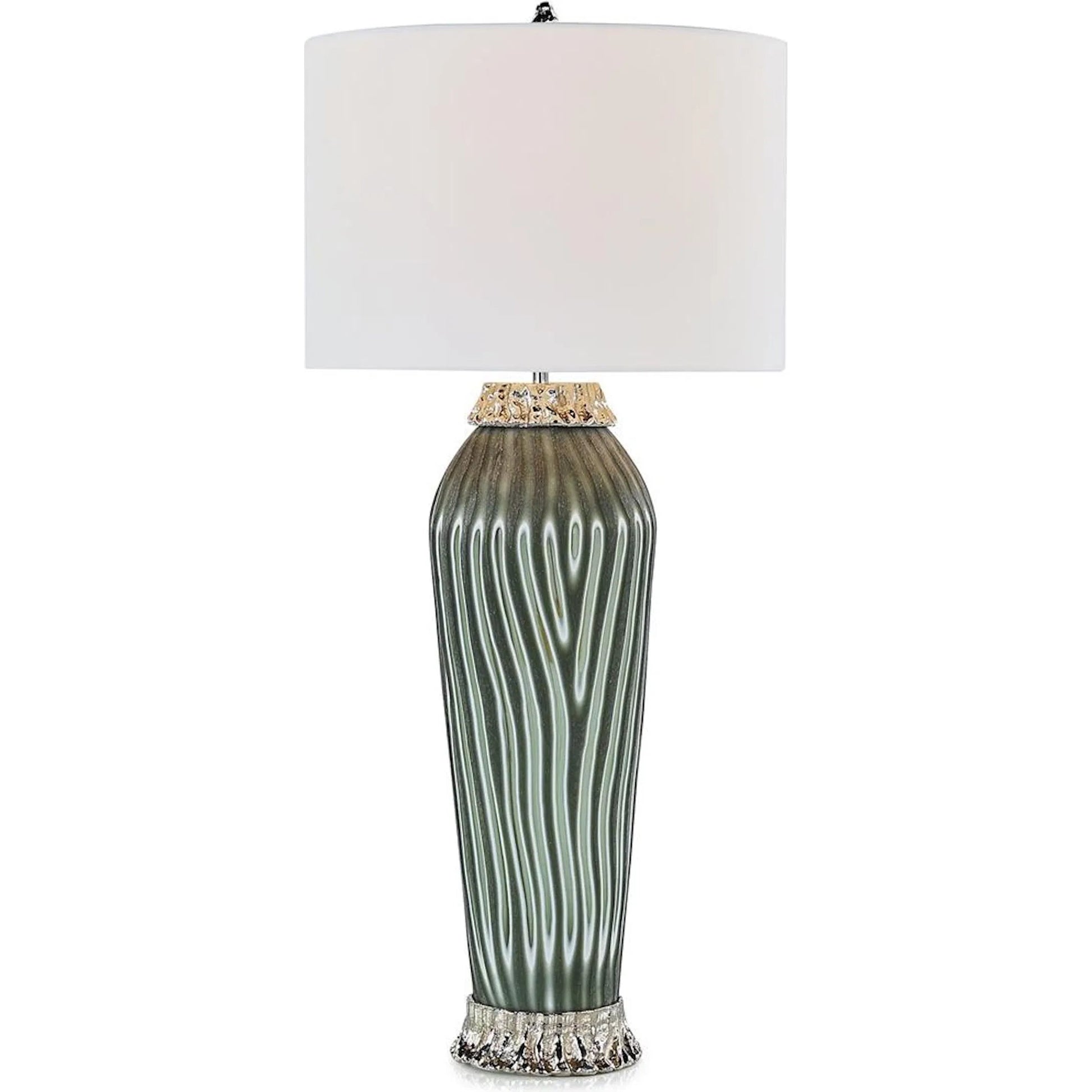 Monochrome Table Lamp by John-Richard in gray, nickel. Made from unique in a eclectic & global style.
