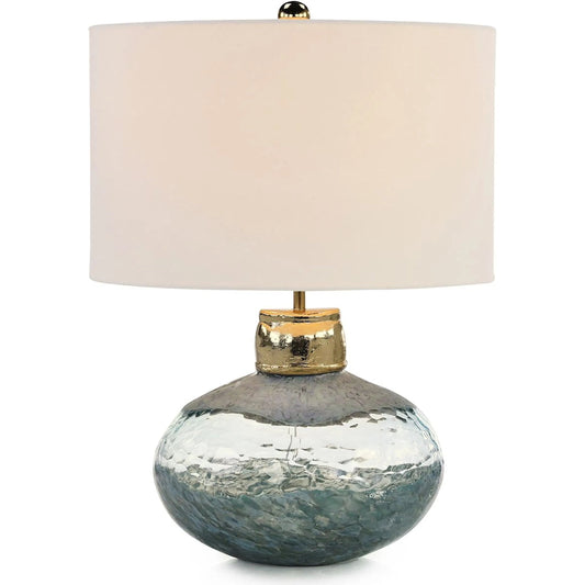 Noctis Table Lamp by John-Richard in blue, champagne. Made from unique in a unique style.