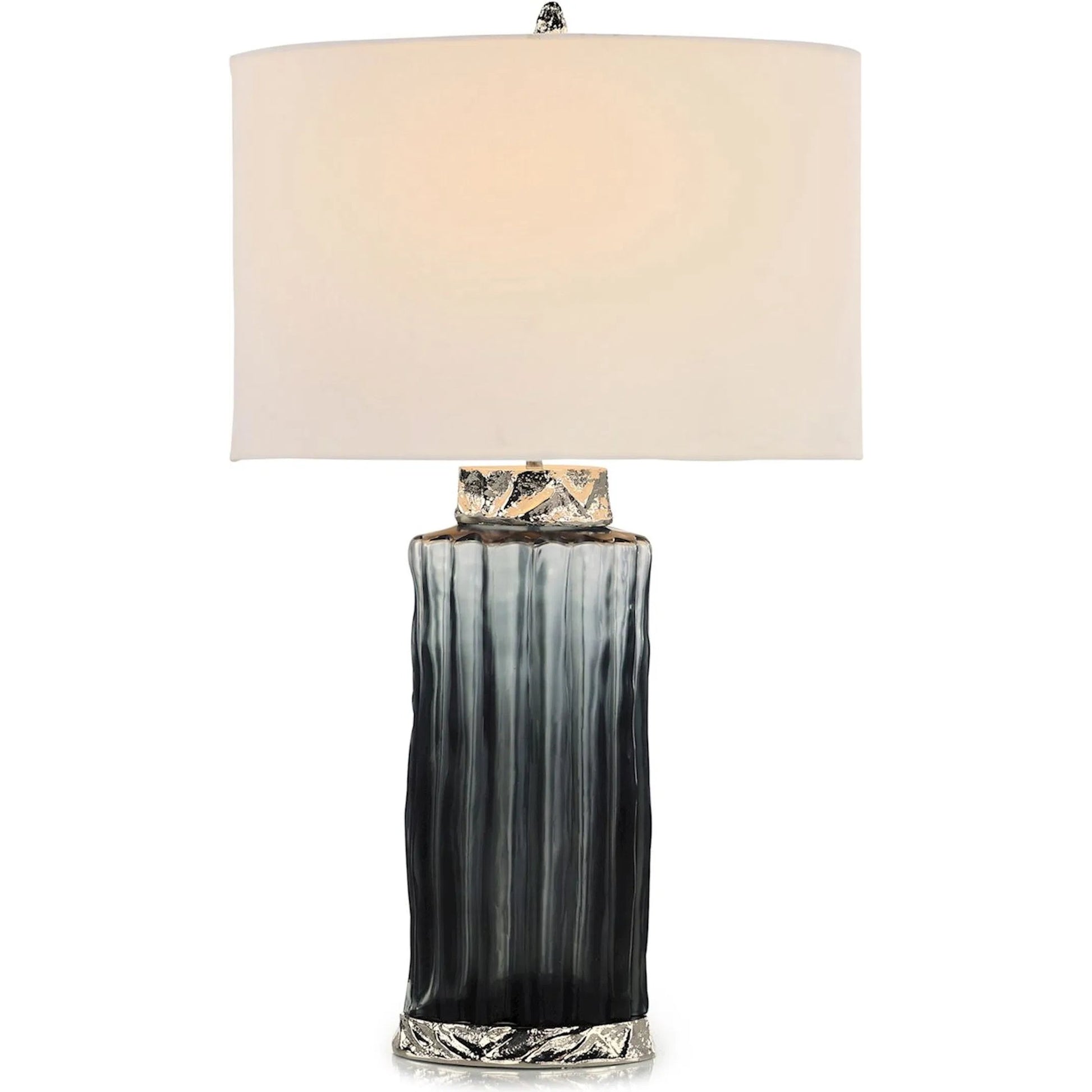 Nyx Table Lamp by John-Richard in charcoal, nickel. Made from unique in a modern style.