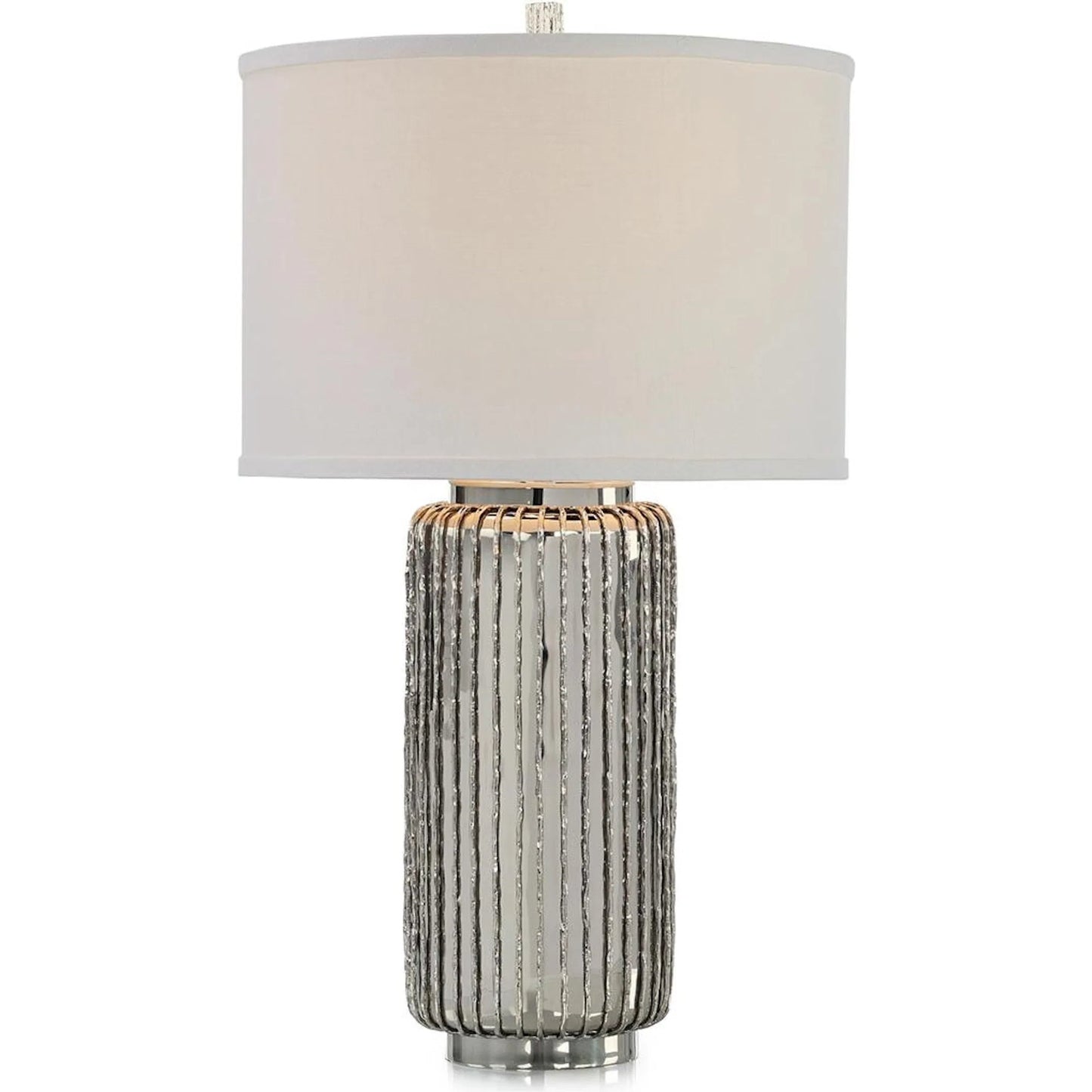 000 SI-2373140 | Primary Silo | Crista Table Lamp by John-Richard in nickel, white and polished nickel. Made from metal, silk in a transitional style.