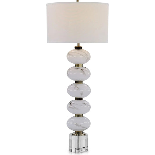 Matilda Table Lamp by John-Richard in white, brass. Made from unique in a unique style.