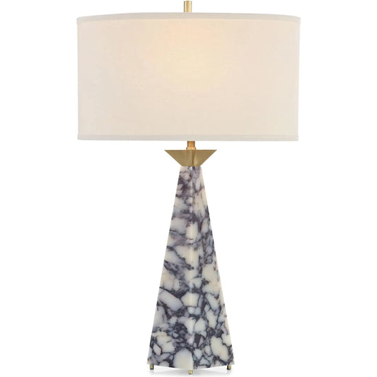 Stone Obelisk Table Lamp by John-Richard in white, black. Made from unique in a unique style.