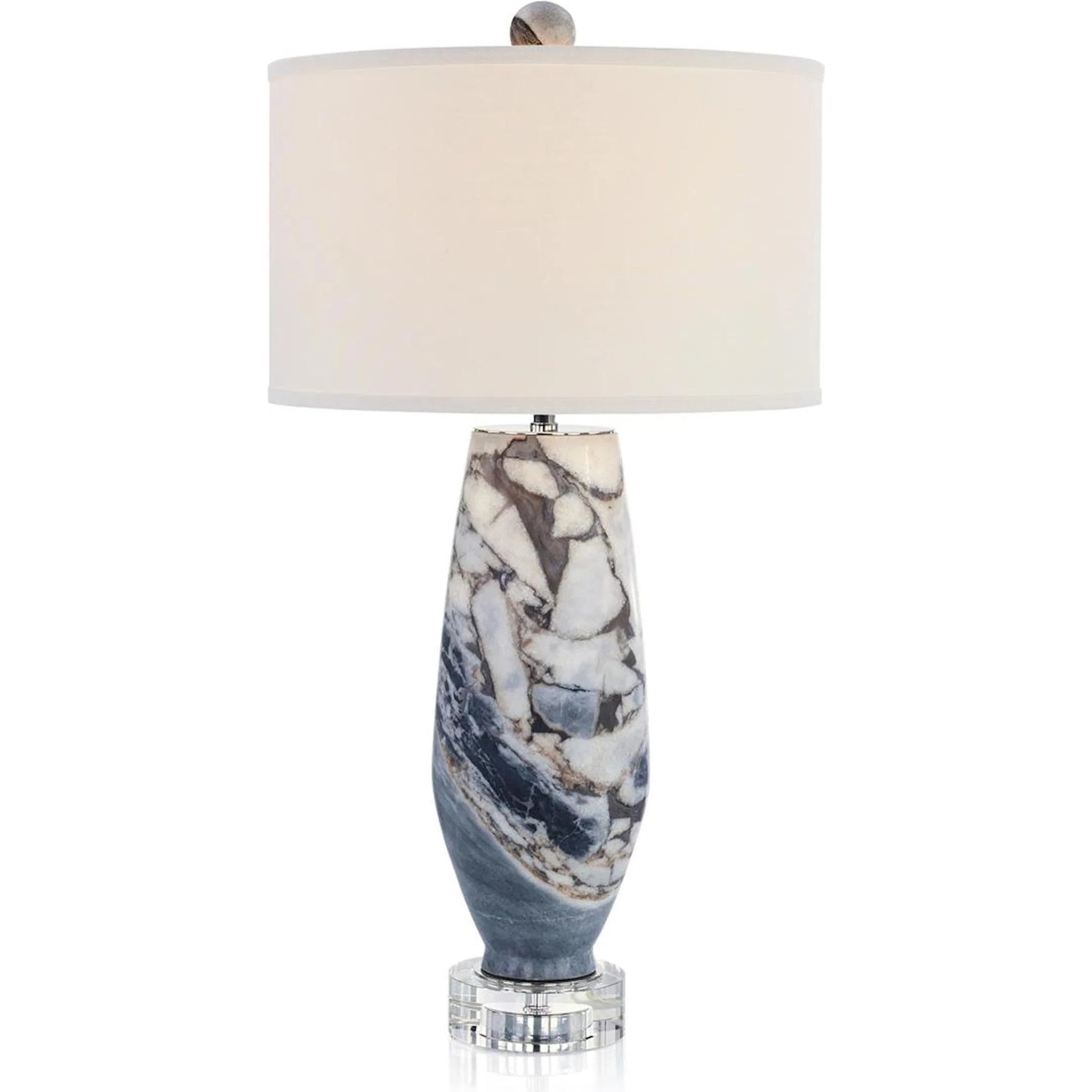 Provence Table Lamp by John-Richard in blue, polished nickel. Made from unique in a modern style.